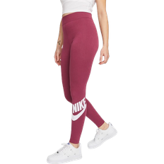 Nike Red Pantyhose & Stay-Ups Nike Sportswear Essential Women's High-Waisted Logo Leggings - Rosewood/White