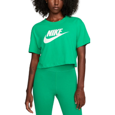 Nike Sportswear Essential Women's Cropped Logo T-Shirt - Stadium Green/White