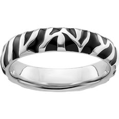 Stackable Expressions Animal Print Ring - Silver/Black