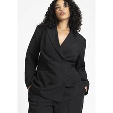 Women Suits on sale Eloquii Plus Women's Nipped Waist Stretch Blazer in Black Onyx Size 18