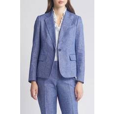 Blue - Women Blazers Anne Klein Crossdye Cotton & Jacket