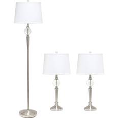 Gray Table Lamps Lalia Home Table & Floor Lamp Set Crystal Drop Table Lamp