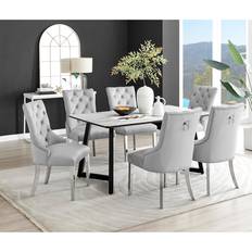 East Urban Home Carzon White/Gray Dining Set 35.4x63"
