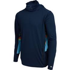 Fishing Jackets Pelagic Exo-Tech Hooded Sonar Long-Sleeve Fishing Shirt for Men Navy