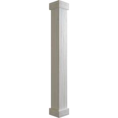 Columns Ekena Millwork 6 Rough Sawn Endurathane Wood Non-Tapered Square Column Wrap with Standard Capital & Base