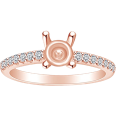 Jewel Zone Semi Mount Engagement Ring - Rose Gold/Diamonds