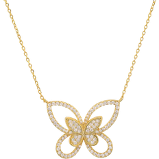 Kylie Harper Butterfly Necklace - Gold/Transparent
