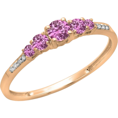 Dazzling Rock Bridal Engagement Ring - Rose Gold/Purple/Diamond