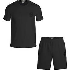 Hugo Boss Men Sleepwear Hugo Boss Herren Schlafanzug kurz ICONIC SHORT SET schwarz