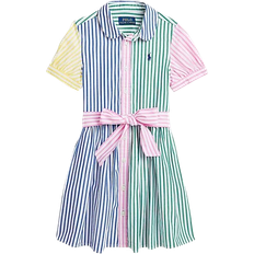 Girls Dresses Children's Clothing Polo Ralph Lauren Toddler Striped Cotton Fun Shirt Dress - Multi