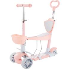 Laufräder reduziert Makani Kinderroller, Dreirad, Laufrad, BonBon 4 in 1, mit Schiebestange, Korb rosa