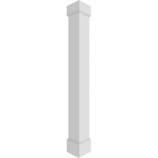 Columns Ekena Millwork 10 H Premium Square Non-Tapered Smooth Endura-Craft Column Wrap Kit Mission Capital & Base