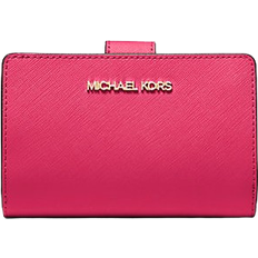 Michael Kors Medium Crossgrain Leather Wallet - Electric Pink