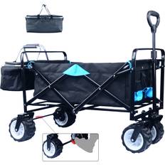 Utility Wagons Berica All Terrain Collapsible Wagon Cart with Big Wheels 350 Pound Capacity