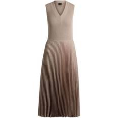 Hugo Boss Women Dresses Hugo Boss Women's Plisse Skirt Dress Open Beige