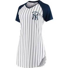 Cotton - Women Nightgowns Concepts Sport Women's White New York Yankees Vigor Pinstripe Nightshirt