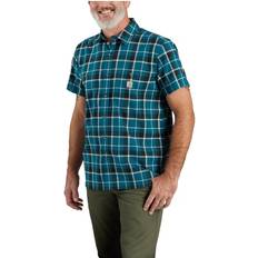 Carhartt Men Shirts Carhartt Relaxed-Fit Lightweight Short-Sleeve Plaid Shirt for Men Navy