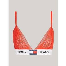 Tommy Hilfiger Red Bras Tommy Hilfiger Women's Leopard Lace Unlined Triangle Bralette Red