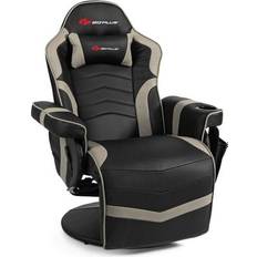 Gaming Chairs Costway Ergonomic High Back Massage Gaming Chair with Pillow-Gray