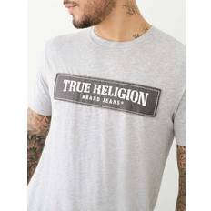 True Religion Men - White Tops True Religion Men's Frayed Logo Applique Heather Grey