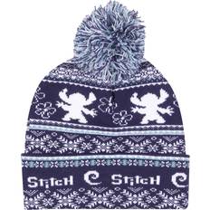 Hodeplagg Stitch Hat Fair Isle Pom Beanie Navy Blue