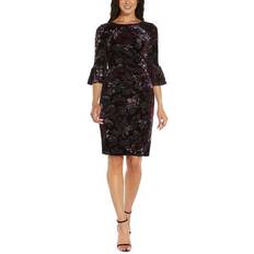 Short Dresses - Velvet Adrianna Papell Burnout Velvet Sheath Dress