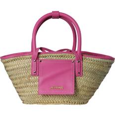 Mini Beach Basket Bag - Dark Pink