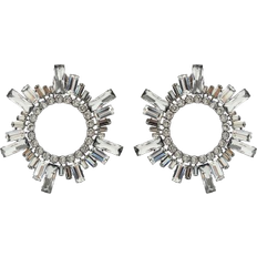 Amina Muaddi Begum Buckle Earrings - Silver/Crystals