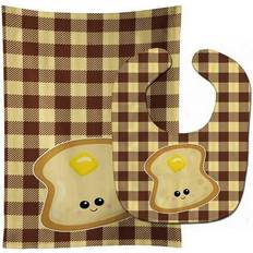 StationX Buttered Toast Face Baby Bib & Burp Cloth