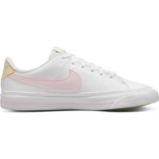 Leder Hallenschuhe Nike Court Legacy GS - White/Sesame/Honeydew/Pink Foam
