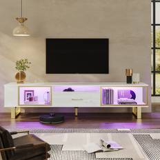 Furniture Bestier Led White TV Bench 70x19.1"