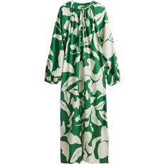 H&M Balloon Sleeves Dress - Green/Floral