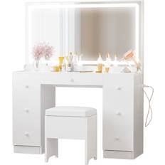 Ironck Vanity White Dressing Table 15.4x46.1" 2