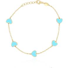 The Lovery Heart Station Bracelet - Gold/Turquoise