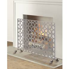 Fireplace Screens Circle & Diamond Geometric Single Panel Fireplace Screen