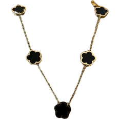 Svarte Halskjeder By Laila Clover Necklace - Gold/Black