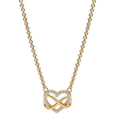 Pendant Necklaces Pandora Sparkling Infinity Heart Collier Necklace - Gold/Transparent