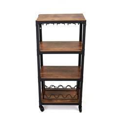 Wine Racks Mind Reader Metal Bar Cart Black Wine Rack 18x39.2"