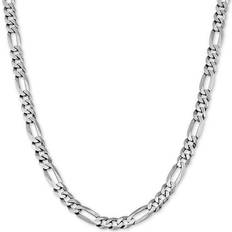 Men Jewelry Macy's Figaro Link Chain Necklace - Silver