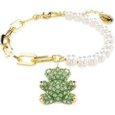 Swarovski Bracelets Swarovski Teddy Bracelet - Gold/Pearls/Green