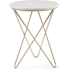 WyndenHall Rivley White/Gold Small Table 18"