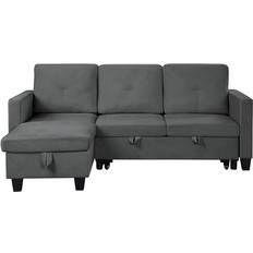 LOVMOR Sectional Dark Grey Sofa 60 4 Seater