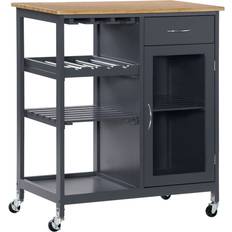 Trolley Tables Homcom Rolling Grey Trolley Table 19x30"