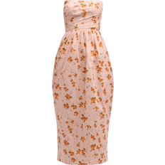 Luxie Floral Midi Dress - Persian Orange