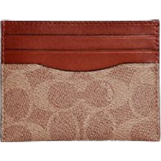 Coach card Coach Card Case In Signature - Pebble Leather/Tan/Rust