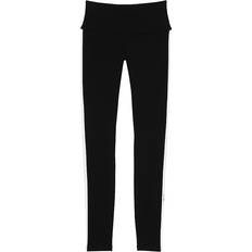 Cotton Pantyhose & Stay-Ups PINK High Waist Leggings - Pure Black