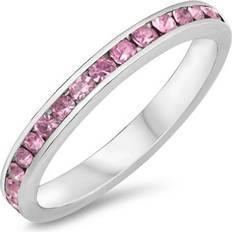 Sac Silver Eternity Ring - Silver/Pink