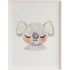 Tavla Crochett Koala White Maleri 33x43cm