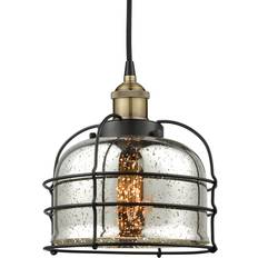 Innovations Lighting Bell Cage Black Antique Brass/Silver Plated Mercury Pendant Lamp 9"