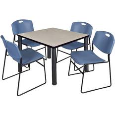 Regency Kee Maple/Black/Blue Dining Set 36x36" 5